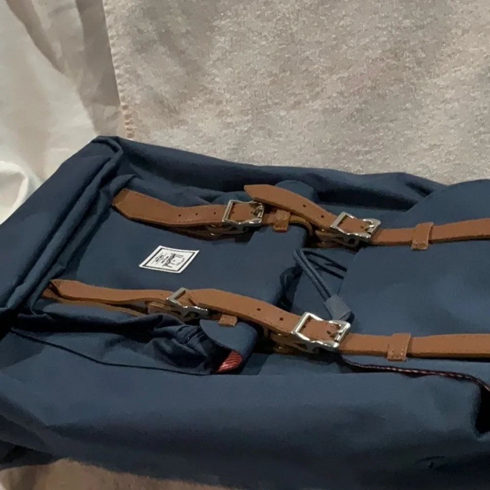NEW HERSCHEL SUPPLY Little American Black Backpack with Brown Accents